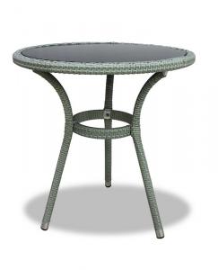 Плетеный круглый светло-серый стол LOTUS (искусственный ротанг)
